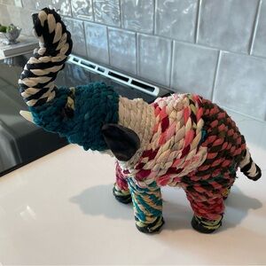 Colorful Woven Elephant Figurine